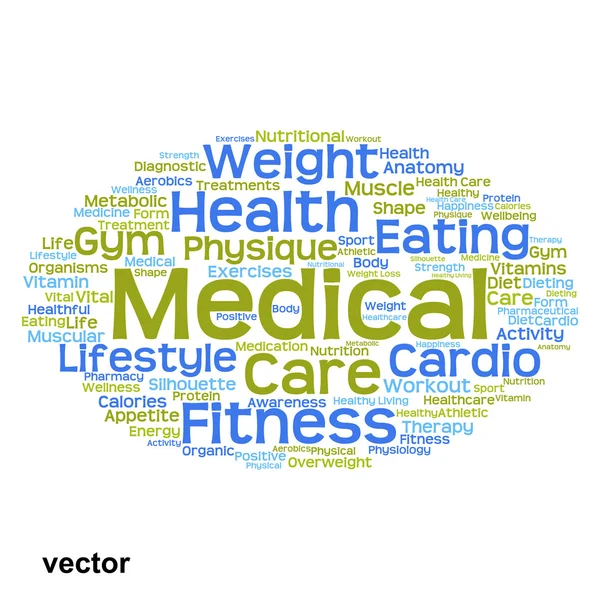 Sağlık Diyet kelime bulutu — Stok Vektör