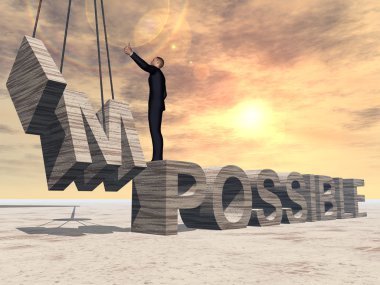 imkansız metnin üzerinde duran adam 