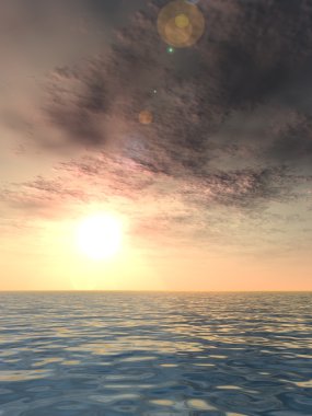 dalgalar ve bir gökyüzü ile deniz manzarası