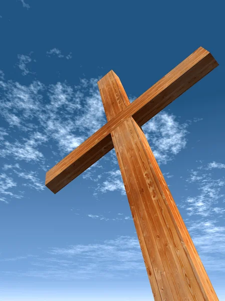 Conceptual wooden cross — Stock Photo, Image