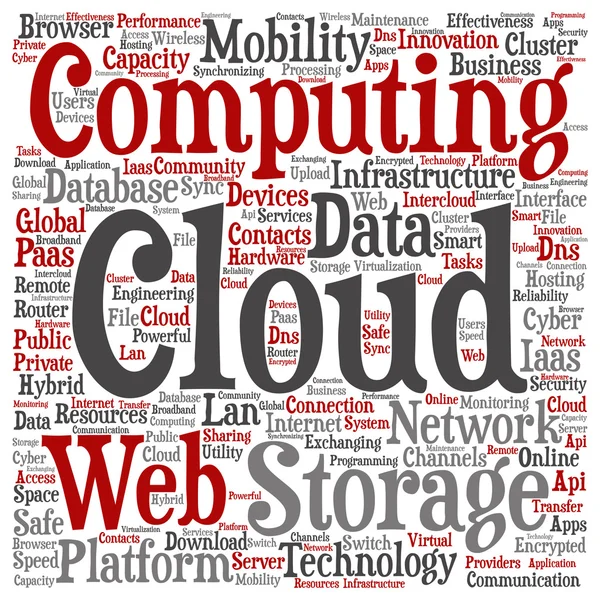Tecnología palabra abstracta nube — Foto de Stock