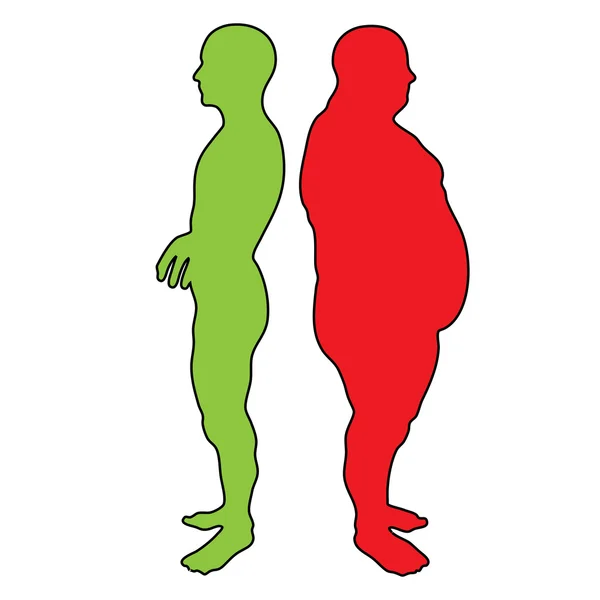 Sobrepeso vs homem magro — Fotografia de Stock