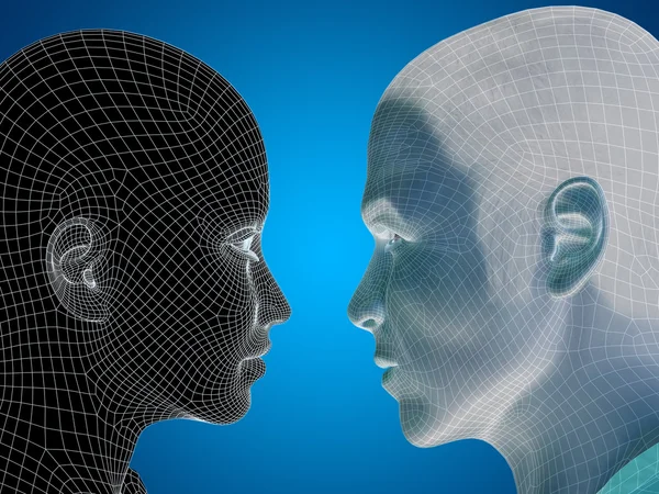 Human male and female heads — Stock Photo, Image