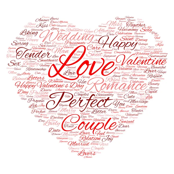 Valentinstag Wordcloud-Text — Stockfoto