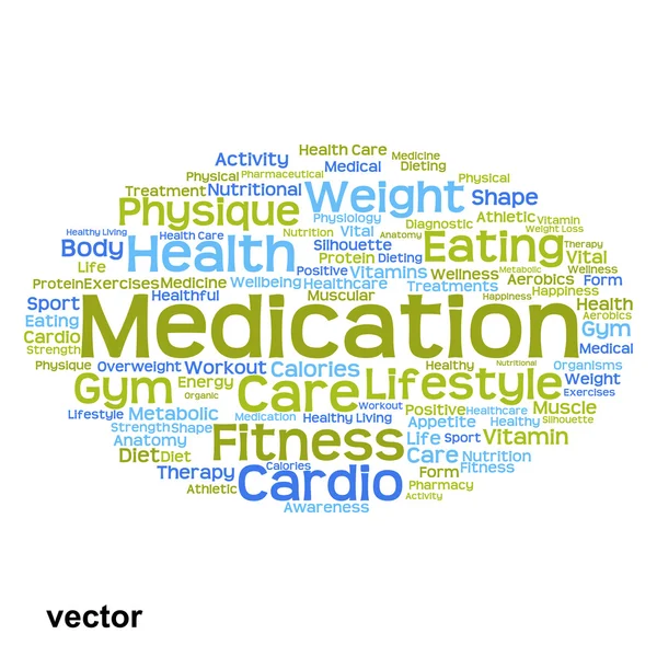 Sağlık Diyet kelime bulutu — Stok Vektör