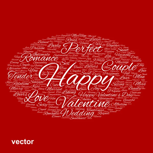 Valentine word cloud — Stock Vector