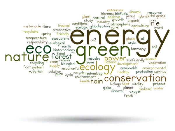 Ecología palabra nube — Vector de stock