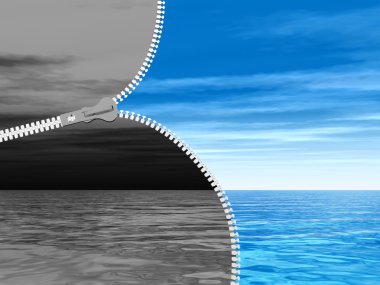 güneşli gökyüzü için gelen dramatik fermuar