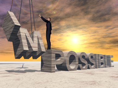 imkansız metnin üzerinde duran adam 