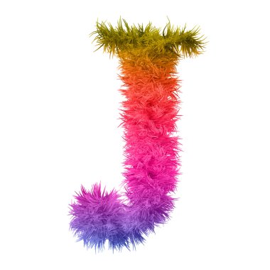 renkli kürk dekoratif yazı tipi 