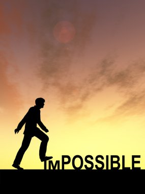 imkansız metnin üzerinde adım işadamı 