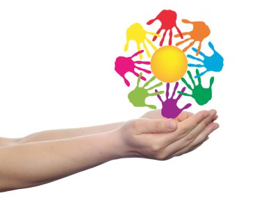 Güneş çocuk el parmak 