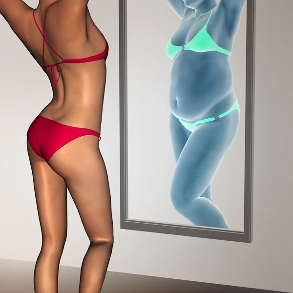 Overgewicht vs passen vrouw — Stockfoto