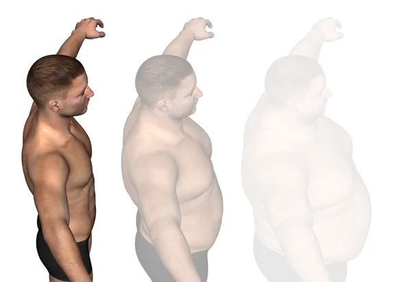 太りすぎの対スリム フィット男 — ストック写真