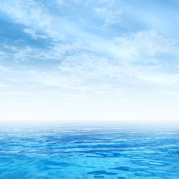 Zeegezicht met golven en een hemel — Stockfoto