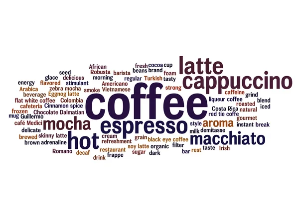 Café, capuchino palabra nube —  Fotos de Stock