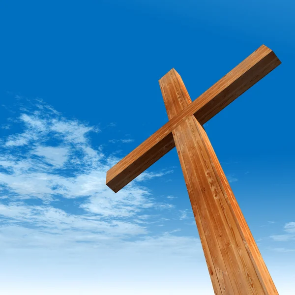 Croce di legno concettuale — Foto Stock
