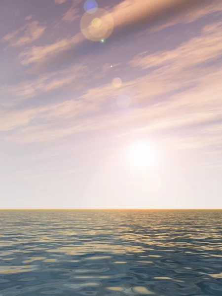 태양이 수평선과 바다 — 스톡 사진