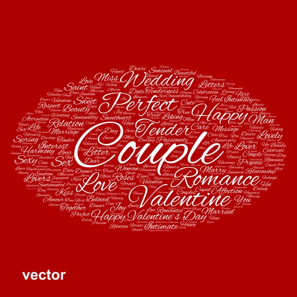 Valentine word cloud — Stock Vector