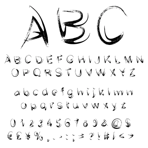 Handgeschreven, schets of verf lettertype — Stockvector