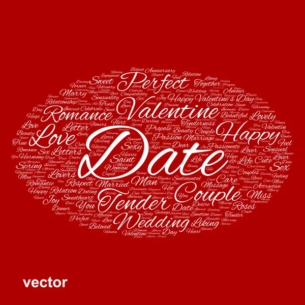 Valentine word cloud — Stockvector