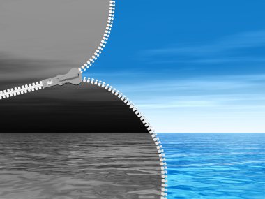 güneşli gökyüzü için gelen dramatik fermuar