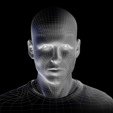 Tel kafes insan erkek kafası 