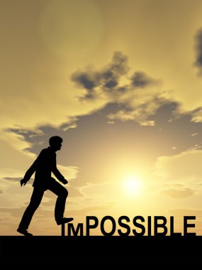imkansız metnin üzerinde adım işadamı 