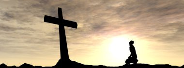 Çapraz ve siluet kayalarda dostum 