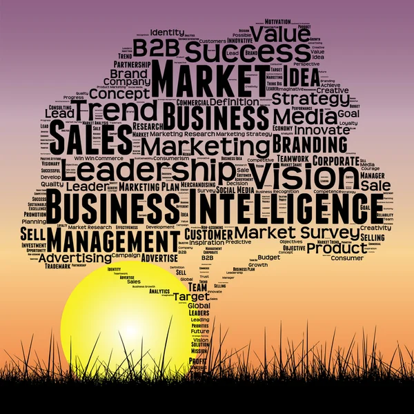 Business tree word cloud — Stock Photo, Image