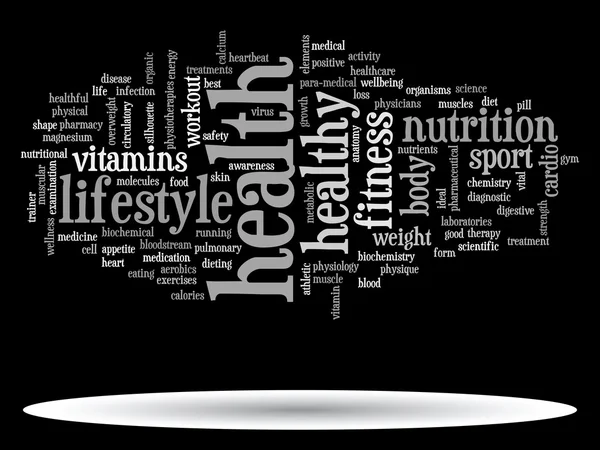 Gezondheid voeding word cloud — Stockfoto