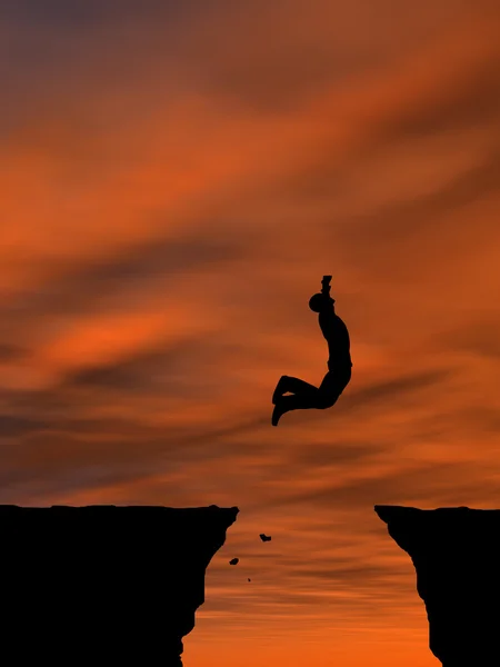 Uomo d'affari silhouette salto — Foto Stock