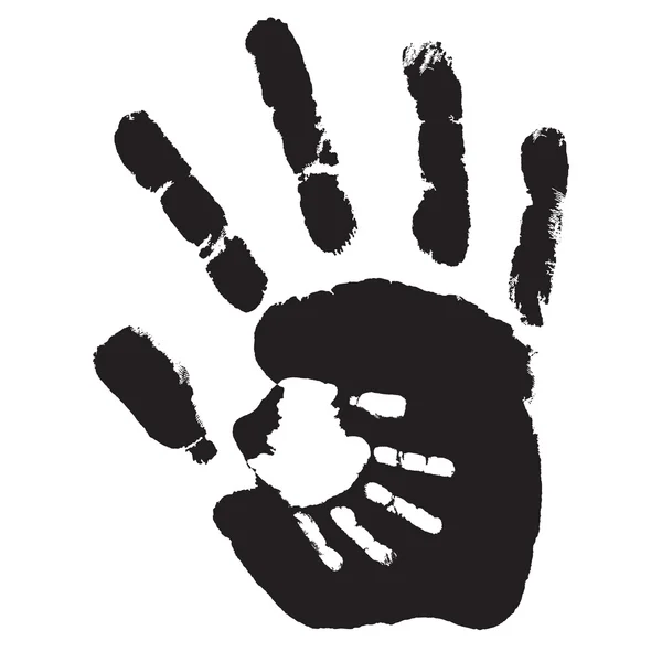 Download Black silhouette of human hand print with heart symbol ...