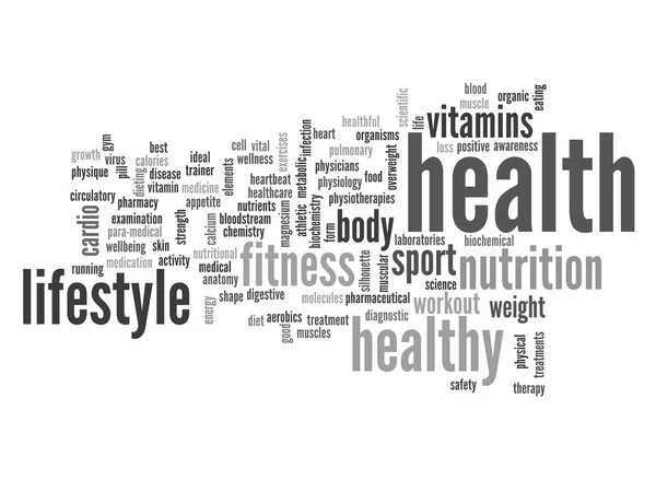 Gezondheid voeding word cloud — Stockfoto