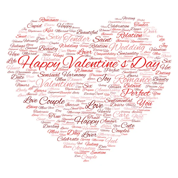 Valentine's Day word cloud text — Stock Photo, Image
