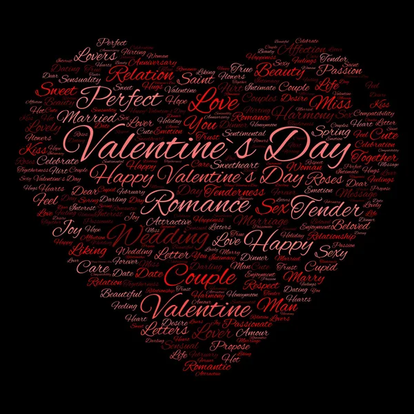 Palabra de San Valentín nube de texto — Foto de Stock