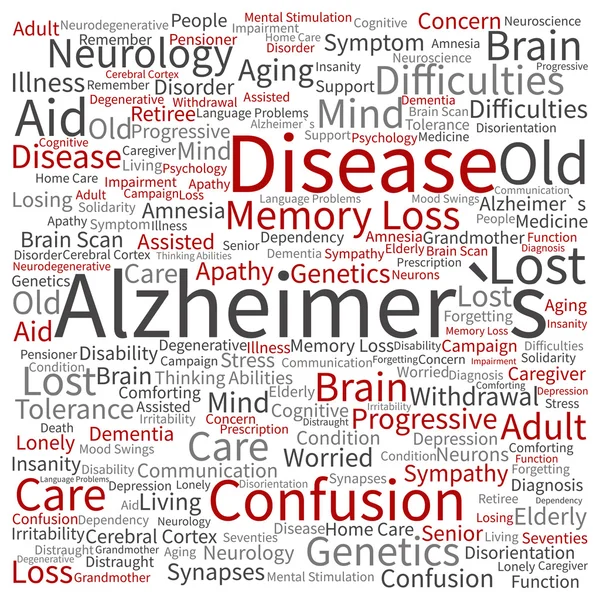 Alzheimer doença nuvem palavra — Fotografia de Stock