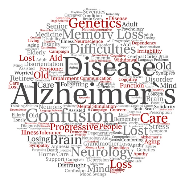 Nube palabra enfermedad de Alzheimer — Foto de Stock