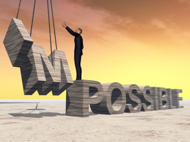 imkansız metnin üzerinde duran iş adamı
