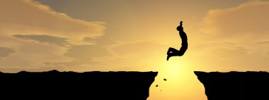  genç adam siluet atlama 