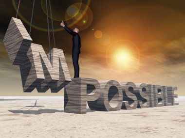 imkansız metnin üzerinde duran iş adamı