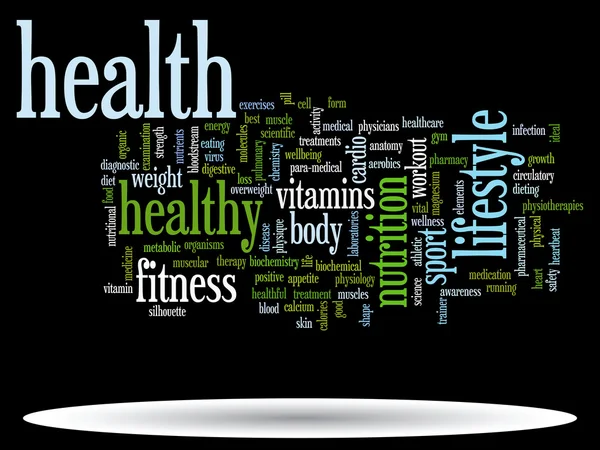 Gezondheid voeding word cloud — Stockfoto