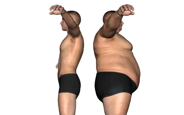 Slim vs ember túlsúlyos — Stock Fotó