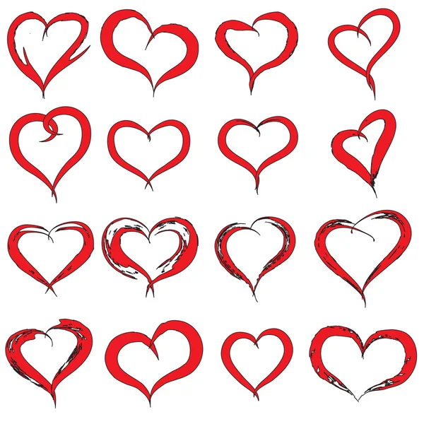 Zestaw symboli miłości serc — Zdjęcie stockowe