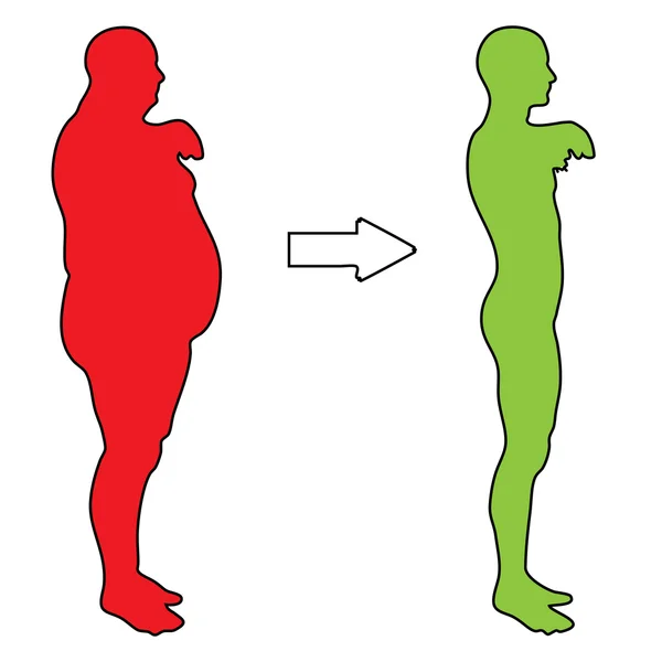 Nadváhou štíhlý muž vs — Stock fotografie