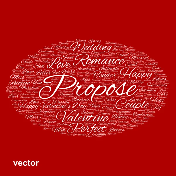 Valentine word cloud — Stock Vector