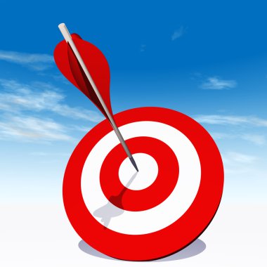 hedef kurulu bir ok ile