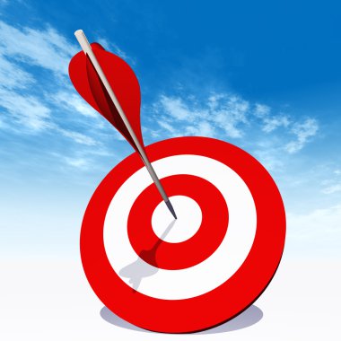 hedef kurulu bir ok ile