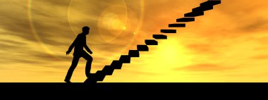  merdiven üzerinde erkek iş adamı 