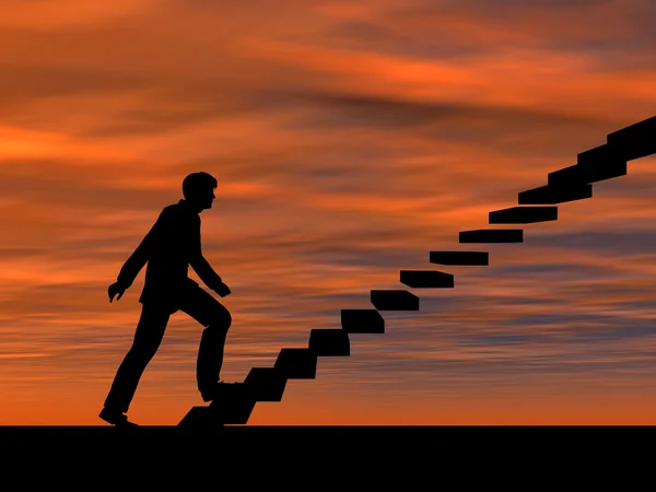 Konzeptunternehmer auf der Treppe — Stockfoto